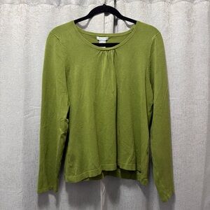Laura Ashley Green Long Sleeve sweater Rayon Nylon blend M‎